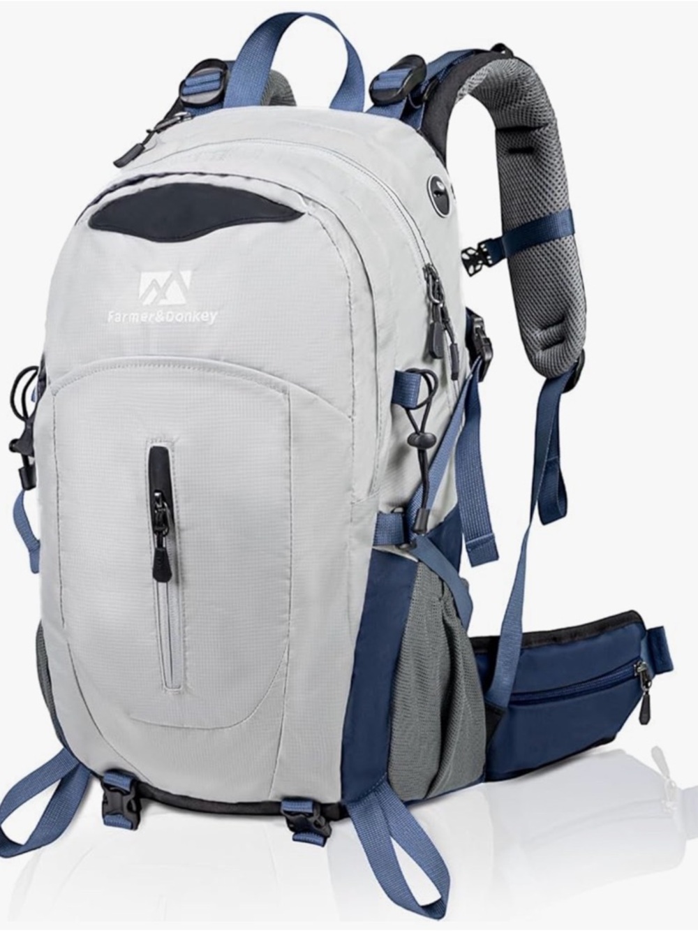 Men's Light Gray and Navy Hiking Backpack